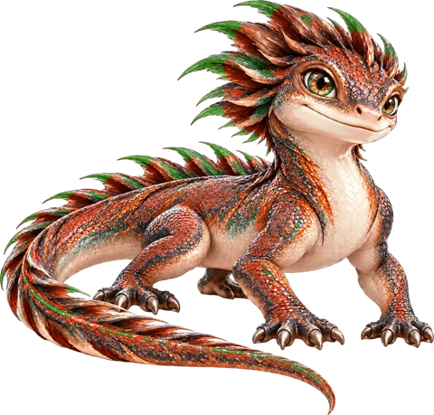 Volleyball Neut, a red-orange Neut with a green and red crest